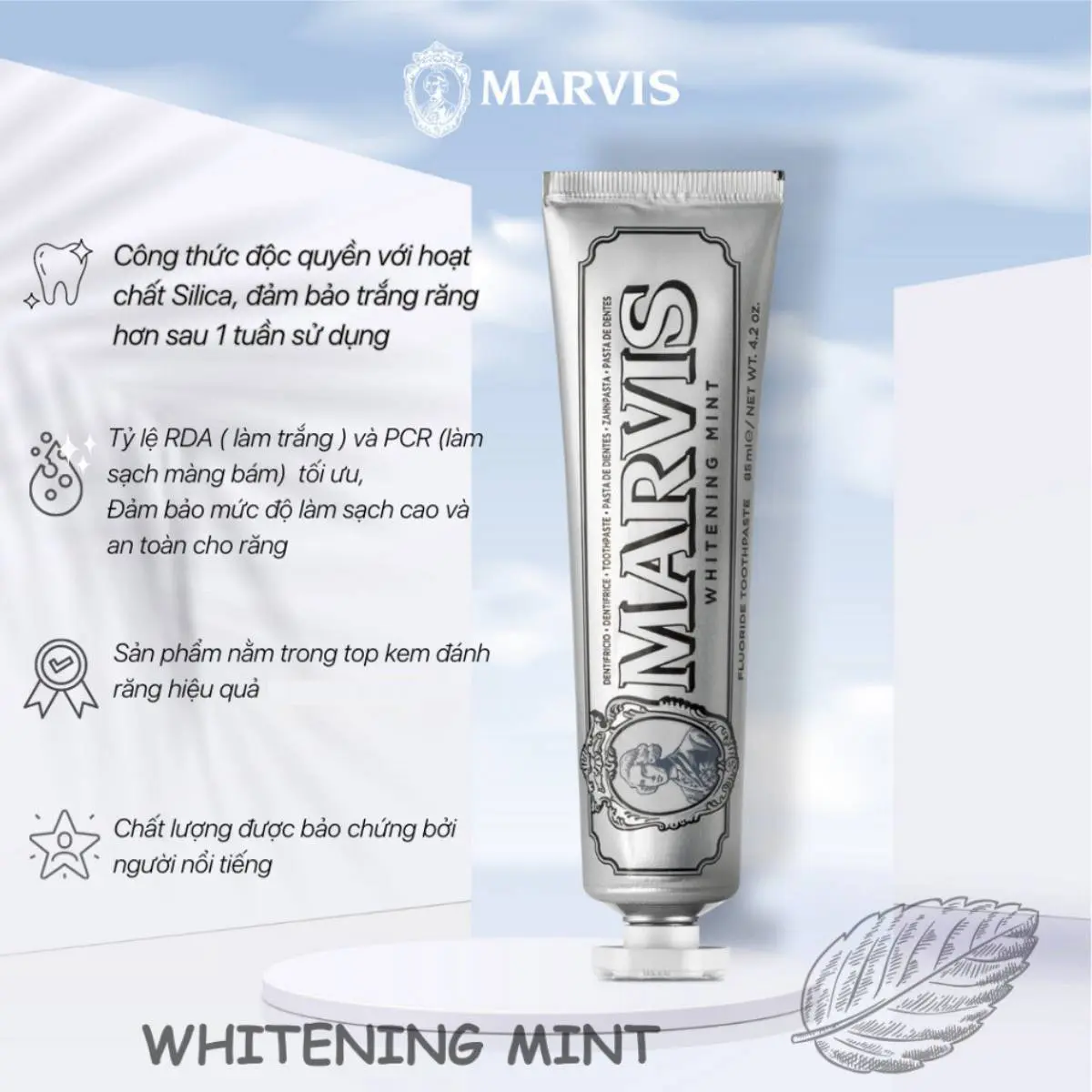 Kem Đánh Răng Marvis Whitening Mint