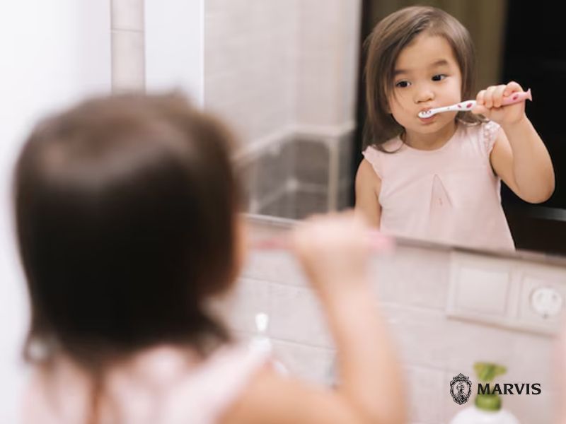 Các bước đánh răng của trẻ mầm non
